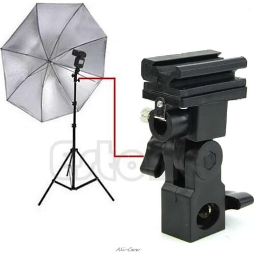 B Type Flash Hot Shoe Adapter Trigger Umbrella Holder Swivel Light Stand Bracket