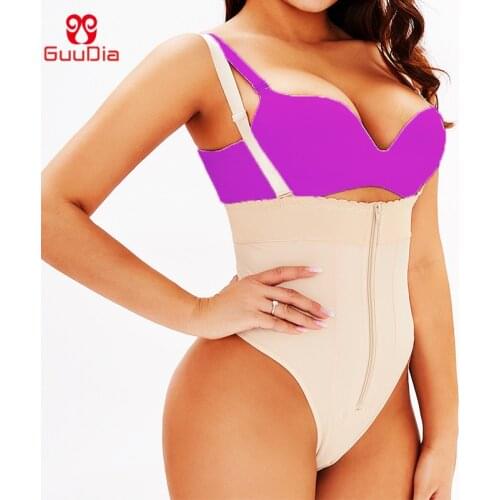 GUUDIA Body Shapewear Seamless U Plunge Bodysuit Bridal Thong Shaper Seamless Everyday Shaping Bodysuit Shapewear for Women