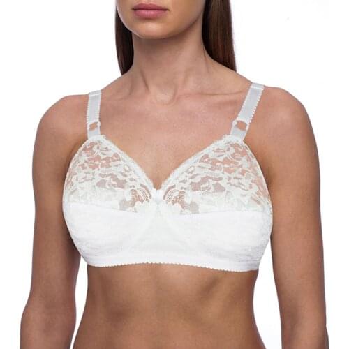 TELIMUSSTO Hot Selling Embroidery Large Size Bras For Women Sexy Lingerie Wireless Lace Bralette Ultra Thin Minimizer B C D E F