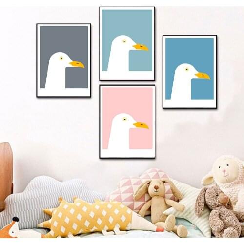 Seagull Poster Coastal Canvas Painting Modern Nautical Nursery Art Print Nordic Seaside Wall Picture For Living Room Home Decor