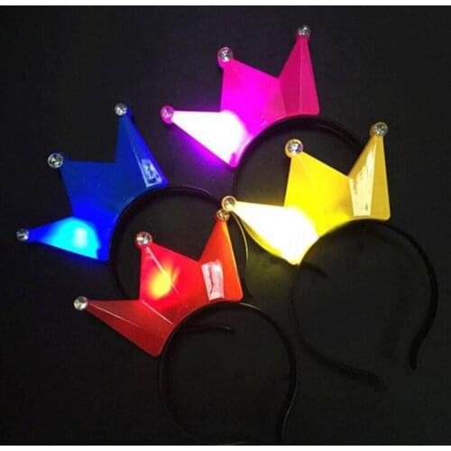 Colorful Crown Tiara LED Light Headband Kids Adults Lighted Hairband Headwear Birthday Glow Party Hair Christmas Halloween