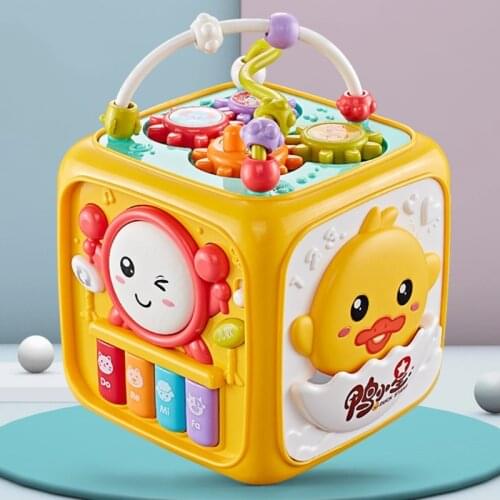 Y3NF Childrens Simulated Drum Real Scene Educational Toy with Six Sided Portable Musical Toys