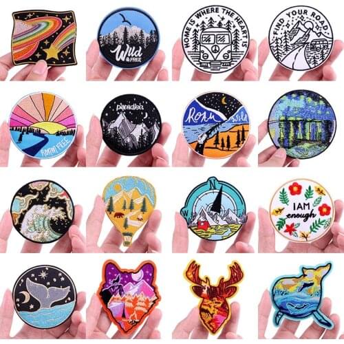 DIY Outdoor Adventure Hiking Adventure Clothes Stickers For Clothing Thermoadhesive Patches On Clothes Backpack Badge Parches