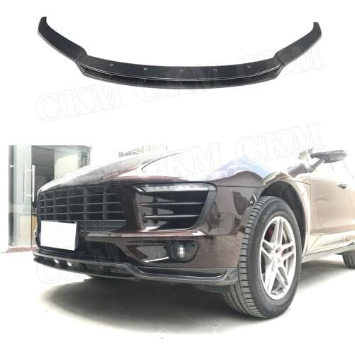 Carbon Fiber Front Bumper Lip Chin Spoiler Splitters Front Lip Spoiler For Porsche Macan 2017 2018 Car Styling