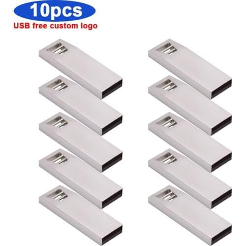 10pcs/lot flash drive usb2.0 64GB 128GB 32GB 16GB pen drive Full Memory stick usb flash stick free custom logo pendrive for gift