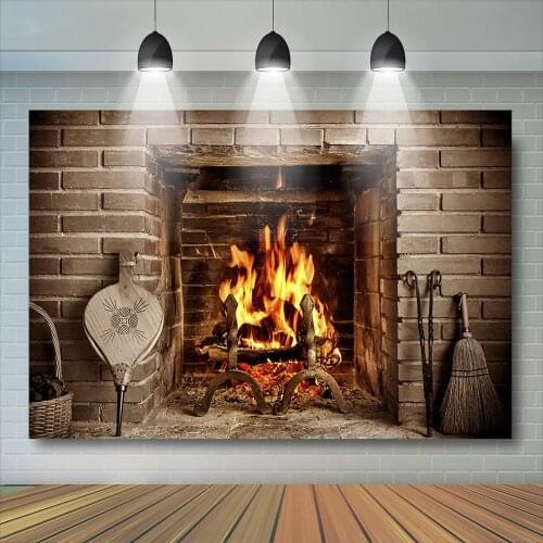 Fireplace Brick Wall Photography Backdrop Family Birthday Artistic Portrait Newborn Background Profession Kids Photostudio Prop