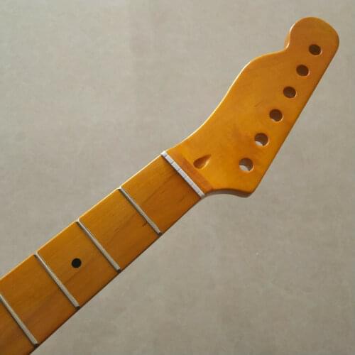 Yellow Maple Left hand guitar neck 22 fret 25.5inch maple fingerboard DIY parts