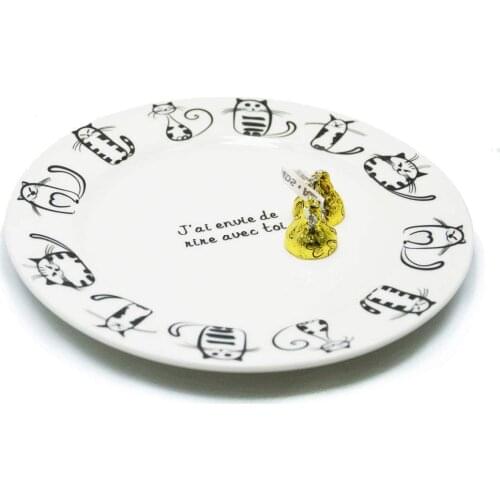 New arrival kitchen Cute cartoon cat ceramic plates Kitten pattern dishes Kitchen cats series decorative dishes gifts