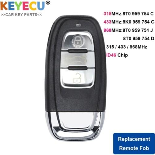 KEYECU KYDZ Smart Remote Key 315MHz 8T0 959 754C 433MHz 8K0 959 754 G 868MHz 8T0 959 754 J / 8T0959754D for Audi A4 A5 Q5 08-13