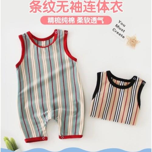 Summer Jumpsuit Cotton Baby Romper Short Sleeve Casual Stripe Newborn Baby Boy Clothes Unisex Ropa De Nino Bodysuits BE50BR