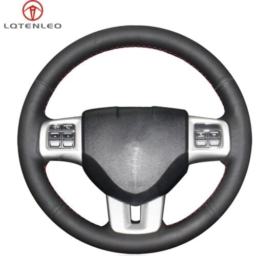 LQTENLEO Black Artificial Leather Steering Wheel Cover For Dodge Journey Jcuv Avenger Charger Durango Grand Caravan Challenger