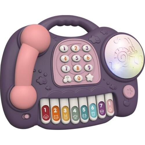 Multi Function Baby Cool Lighting Sound Piano Telephone Drum Childhood Education Electronic Organ Puzzle Toy Gift Fashion AA066