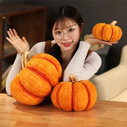 Simulation Pumpkin Plush Stuffed Toy Soft Vegetables Doll Sofa Cushaw Pillow Cushion Kids Halloween Christmas Gift Home Decor U3