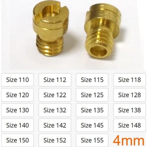 Motorcycle Carburetor 4mm Thread M4 Round Main Jet Size 110-155 For Kenhin CarbMikuni Minimoto Gy6 139qmb 50cc Injector Nozzle