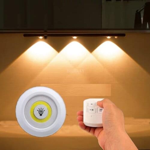 New 5W LED Wardrobe Light Adjustable Remote Control Push Button Showcase Lamp For Stairs Kitchen Bathroom Wardrobe Night Light