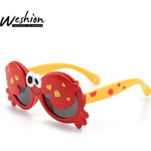 Juniors Sunglasses Kids Polarized Boy Girls Children Animal Crab Sun Glasses 4-12 Flexible Silicone Teens Eyeglasses UV400 2020