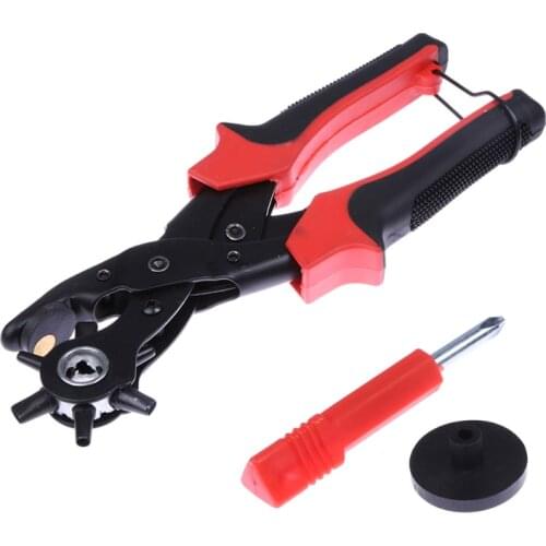 PDR Tools Revolving Leather Hole Punche for Belt Watch Strap Shoe Dog Collars Saddles Fabric Paper or Craft Projects Punch Plier