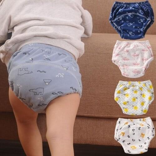 3pcs/set Pure Cotton Reusable Nappies 6 Layer Waterproof Baby Cloth Diaper Children Baby Cotton Training Pants Underwear Nappy