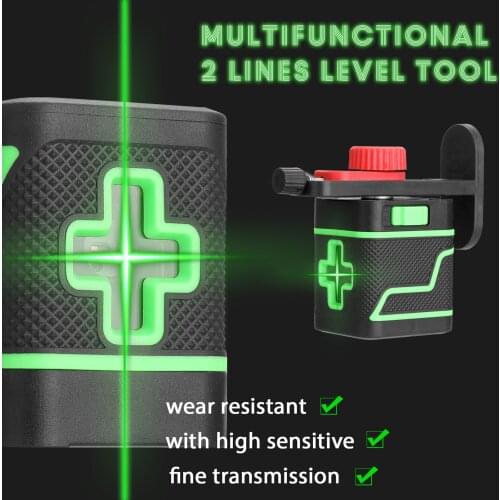 Portable 2 Lines Laser Level 3° Self-leveling Leveling Tool Vertical Horizontal Lines with Iron Board and Wall-mounted Bracket