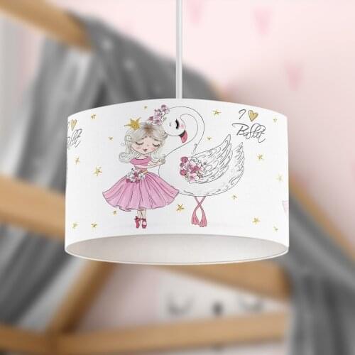 Pink Ballerina and Swan Boy Printing Patterned Kids Baby Room Bedroom Light Pendant Lamp Chandelier