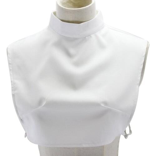 Linbaiway Solid Color White Black Fake Collar Women Half Shirt False Collars Ladies Stand Detachable Collar Removable Neck Tie