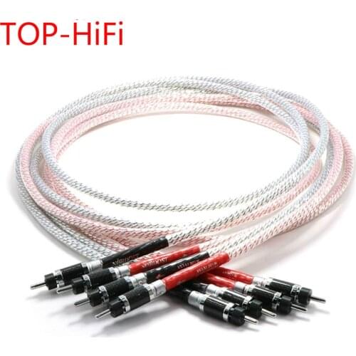 TOP-HiFi one pair 2 to 2 Speaker Cable 7N Nordost Valhalla Carbon Fiber Banana Plug Player Speaker Audiophile Cable