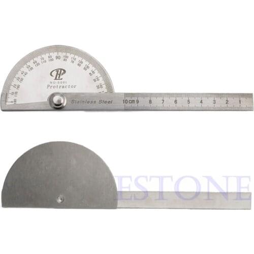Stainless Steel 180 degree Protractor Angle Finder Arm Rotary Measuring Ruler