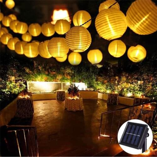 6.5M 30LED String Lights Outdoor Garden Lantern Ball Solar Light Garden Patio Holiday Christmas Lantern Solar Fairy String Light