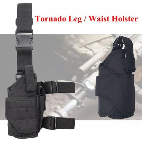 Universal Pistol Tornado Tactical Belt / Leg Holster Nylon Gun Holster Pouch Glock 17 Beretta M9 Army Gun Thigh Holster