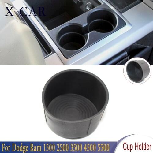 X-CAR 1PCS Center Console Cup Holder Insert Water Cup Holder Cover Rubber Mat For Dodge Ram 1500 2009-2018 2500 3500 4500 5500