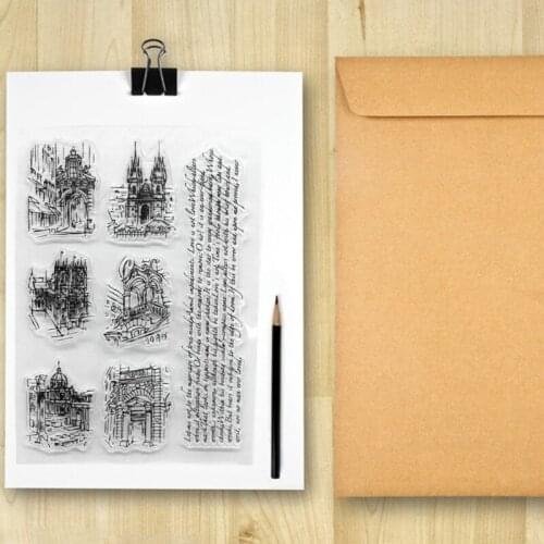 Castle Building Silicone Clear Seal Stamp DIY Scrapbooking Embossing Photo Album Decorative Paper Card Craft