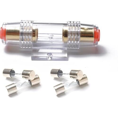 Car Audio modification parts 30Amp/60Amp Inline AGU Fuse 4 / 8 Gauge AGU Fuse Holder Gold Plated With 4 Fuse 30A/60A