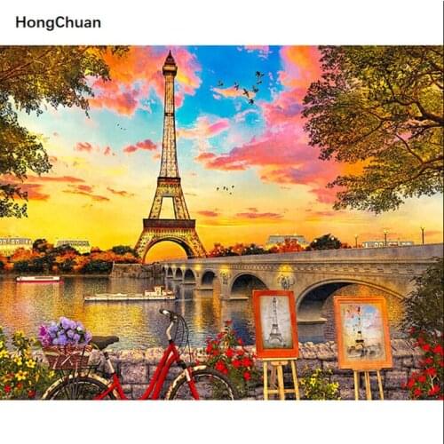 Iron Tower Scenery Mural Fast Delivery 5D DIY Square/Round Diamond Embroidery Mosaic DiamondPainting Home DecorationCross Stitch