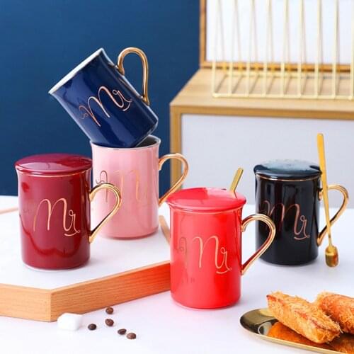 Couple Ceramic Mug Coffee Cup Milk Cup Wedding Gift Commemorative Water Cup Wedding Companion Souvenir Cup