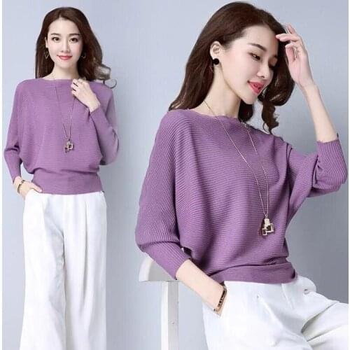 Pull Femme Autumn Winter Women Sweater Batwing Sleeve Jersey mujer Oversized Jumper Slash Neck Womens Knitted Sweaters Coat 259