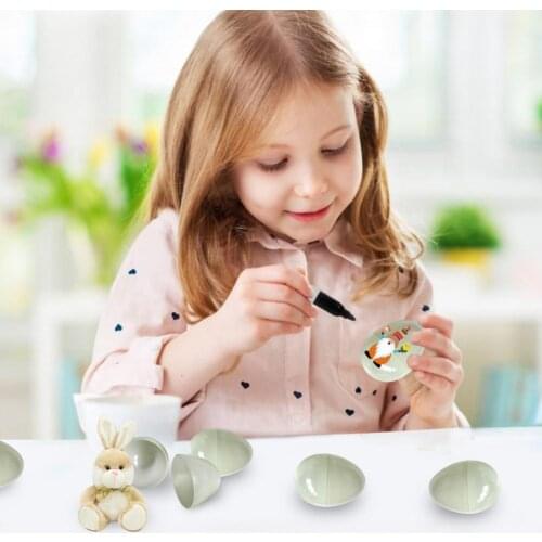 10Pcs Decorative Eggs Easter Decoration Recyclable DIY Colorful Painted Luminous Eggshell Easter Eggs for Party