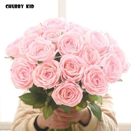 10pcs! real touch Felt moisturizing rose flower 74cm long stem single head wedding decorative artificial latex rose wholesale