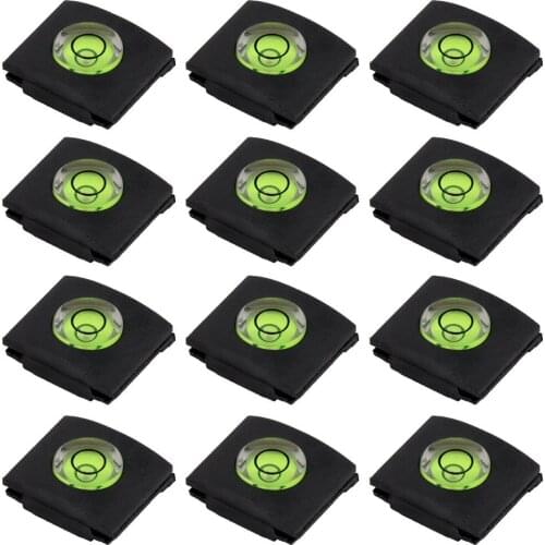 12pcs Hot Shoe Covers Camera Flashlight Bubble Spirit Level for Canon Nikon Panasonic Fujifilm Olympus Sigma PENTAX DSLR SLR