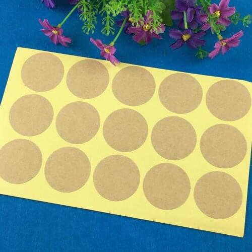 300PCS/Lot 4cm circular kraft paper Adhesive Labels sealing Stickers packaging For Jewelry/Box/gift/car/envelope