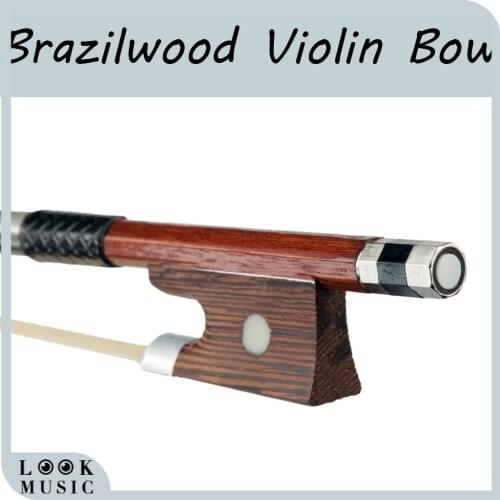 4/4 Violin Bow Brazilwood Round Stick Fiddle Bow Student Violin Bow Well Balance