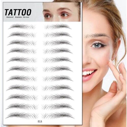 4D Hair like Authentic Eyebrows 4D Imitation Ecological Eyebrows Eyebrow Tattoo Sticker Water-based Brow stickers False Eyebrows