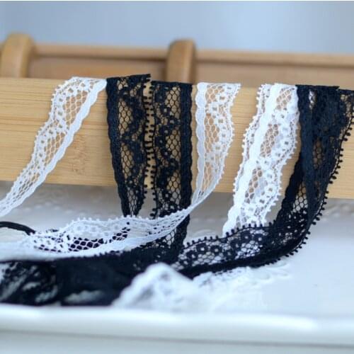 5 Meters Width 1.5cm Black White Embroidery Lace Trim Smooth Lace Fabric Handmade DIY Kids Clothing Dress Sewing Accessories