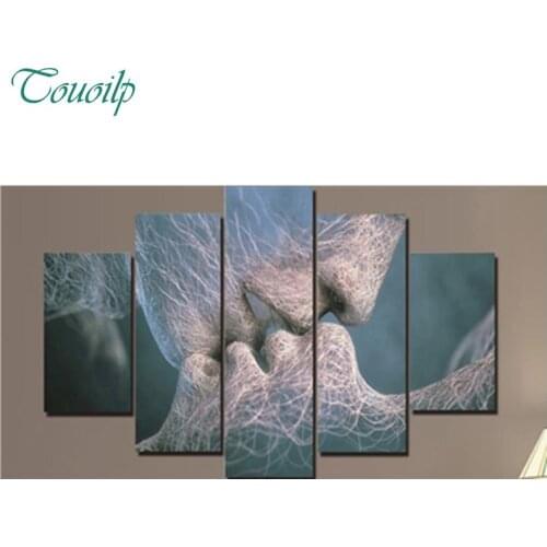 5pcs 5d diy diamond embroidery Lovers kiss diamond painting Cross Stitch full spuare&round drill Rhinestone mosaic decor