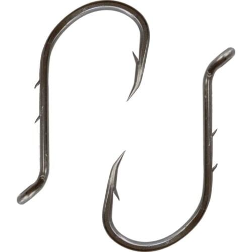 50pcs 8299 High Carbon Steel Fishing Hooks Black Offset Barbed Shank Baitholder Bait Fishing Hook Size 1/0 2/0 3/0 4/0 5/0 6/0