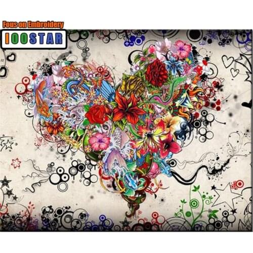 5D Diamond Mosaic Pattern Rhinestone Needlework Diy Diamond Painting Cross Stitch Heart flower Diamond Embroidery