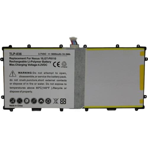 2pcs/lot 9000mAh Tablet Battery for Samsung Google Nexus 10 GT-P8110 HA32ARB SP3496A8H P8110 battery