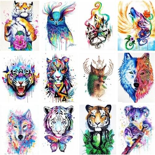 Diamond Painting Color Animal Cross Stitch Diamond Embroidery Gift Home Decor Picture Of Rhinestones Handmade