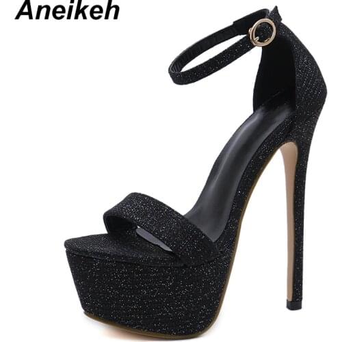 Aneikeh 2019 New Sandals Summer Sexy Women High Heels Fashion Stripper Shoes Party Pumps Women Platform Bling Sandals