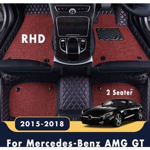 RHD Car Floor Mats Double Layer Wire Loop Carpets Interior Accessories For Mercedes-Benz AMG GT (2 Seater) 2018 2017 2016 2015