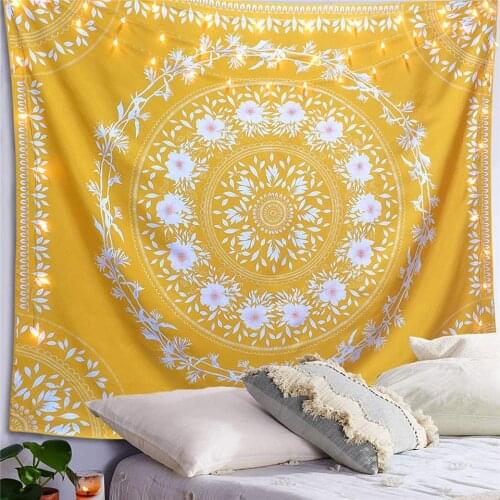 Bohemia Decor Wall Hanging Tapestry Mandala Floral Boho Decor Ethnic Circle Dorm Home Wall Fabric Carpet Travel Sofa Blanket Mat